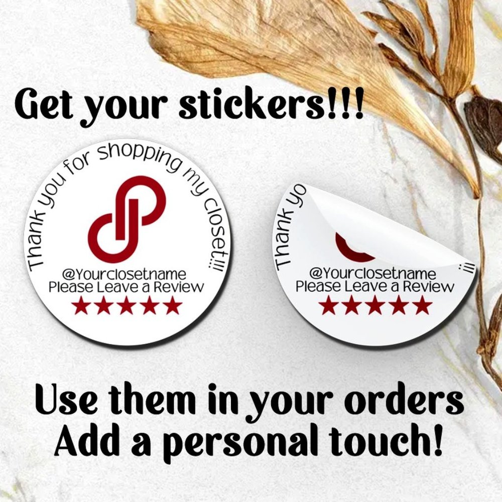 Custom Stickers For Your Closet 1.5x1.5 - 50 Count Sticker Sheet Poshmark Swag